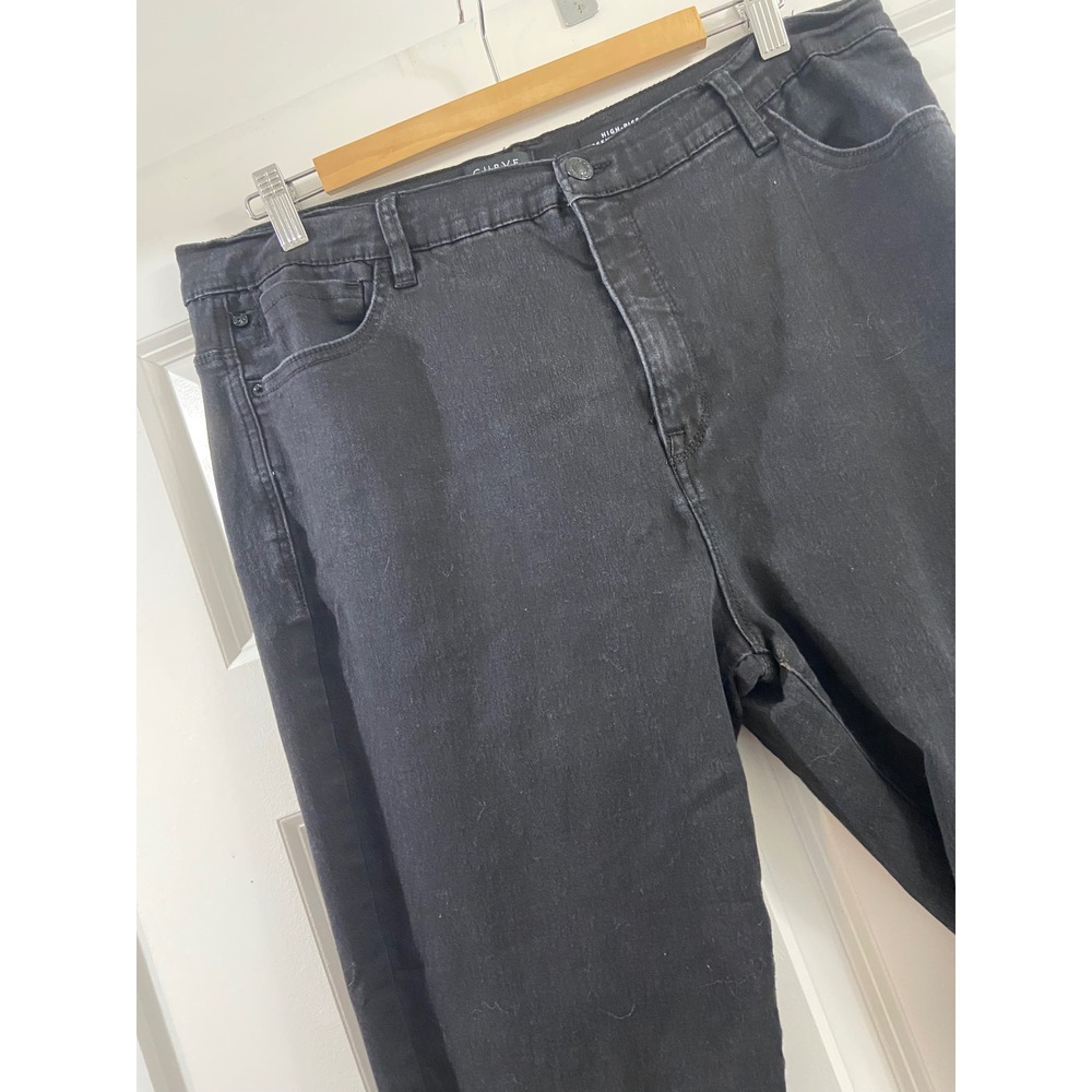 Curve Appeal High Rise Essential Jeans Black Denim Womens 16/33 RN120246